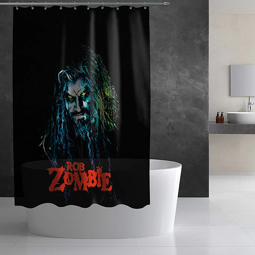 Шторка для ванной Rob zombie portrait / 3D-принт – фото 2