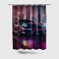 Шторка для ванной Porshe ночной город