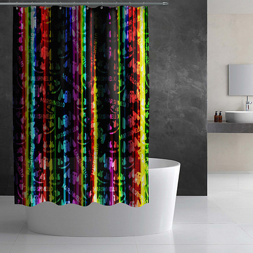 Шторка для ванной Marshmello градиент / 3D-принт – фото 2