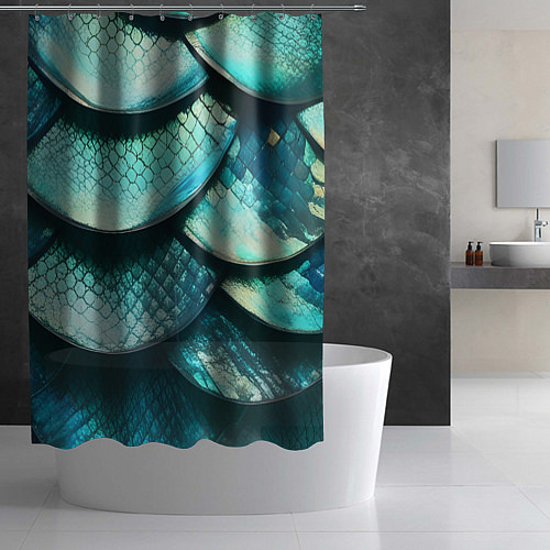 Шторка для ванной Чешуя крупной рыбы / 3D-принт – фото 2