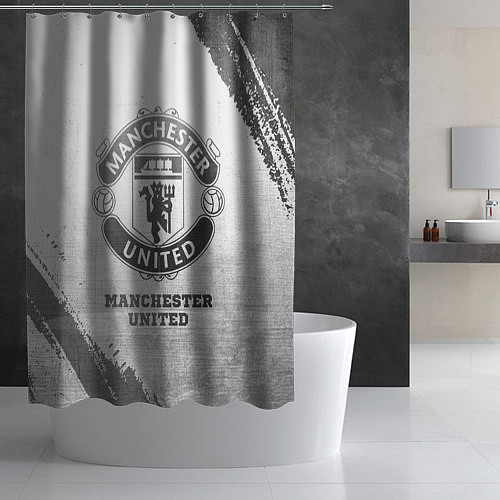 Шторка для ванной Manchester United - white gradient / 3D-принт – фото 2
