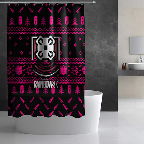 Шторка для ванной Rainbow six winter pink / 3D-принт – фото 2