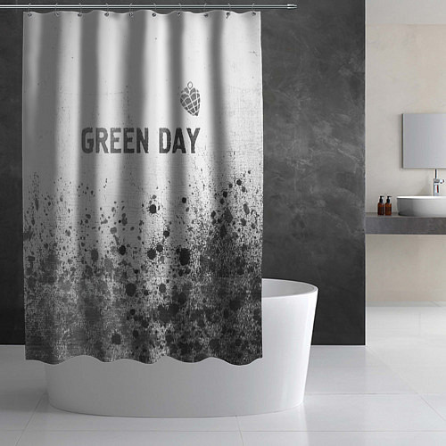 Шторка для ванной Green Day - white gradient посередине / 3D-принт – фото 2