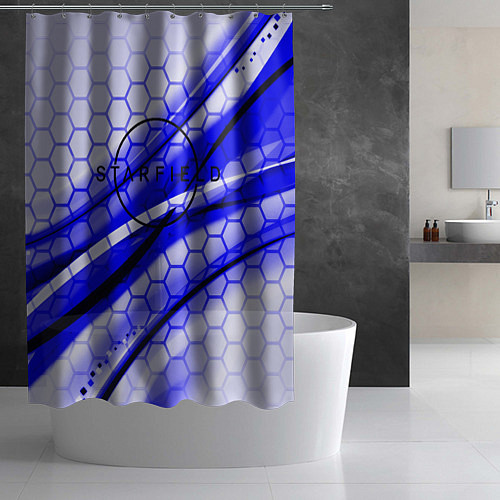 Шторка для ванной Starfield hexagon space / 3D-принт – фото 2