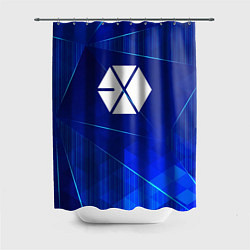 Шторка для душа Exo blue poly, цвет: 3D-принт