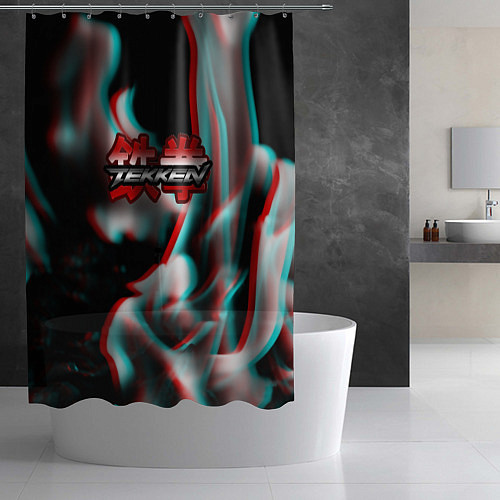 Шторка для ванной Tekken fire glitch / 3D-принт – фото 2