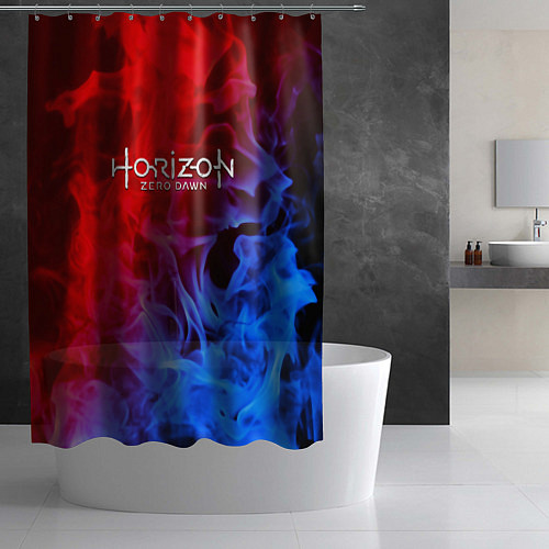Шторка для ванной Horizon zero dawn fire gradient / 3D-принт – фото 2