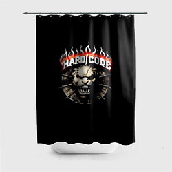 Шторка для душа Hardcore рычащий зверь, цвет: 3D-принт