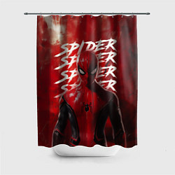 Шторка для душа Spider-man red background, цвет: 3D-принт