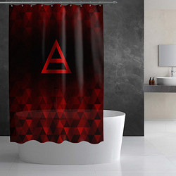 Шторка для душа Thirty Seconds to Mars red poly, цвет: 3D-принт — фото 2