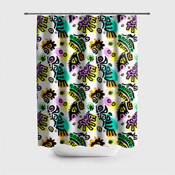 Шторка для душа Орнамент майя, цвет: 3D-принт