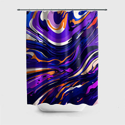 Шторка для душа Разноцветная абстракция разводов, цвет: 3D-принт