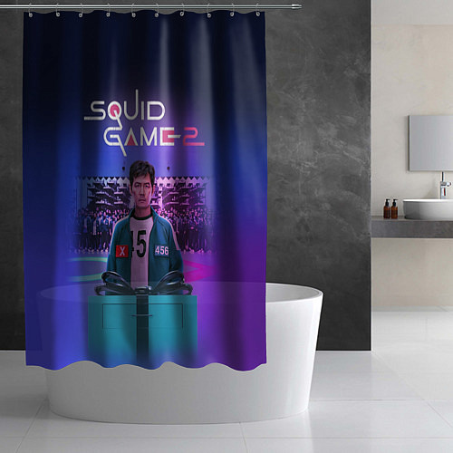 Шторка для ванной Сон Ки Хун - Игра в кальмара / 3D-принт – фото 2