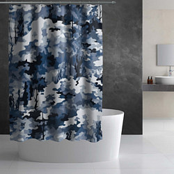 Шторка для душа Камуфляж серо синий, цвет: 3D-принт — фото 2
