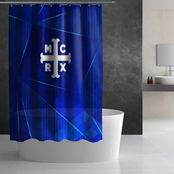 Шторка для душа My Chemical Romance blue poly, цвет: 3D-принт — фото 2