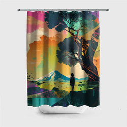 Шторка для душа На природе абстракция, цвет: 3D-принт