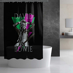 Шторка для душа David Bowie - hand goggles, цвет: 3D-принт — фото 2