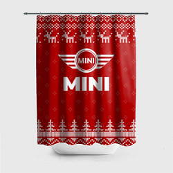 Шторка для душа Новогодний Mini с оленями, цвет: 3D-принт