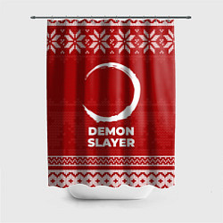 Шторка для душа Новогодний Demon Slayer, цвет: 3D-принт