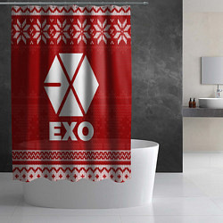 Шторка для душа Новогодний Exo, цвет: 3D-принт — фото 2