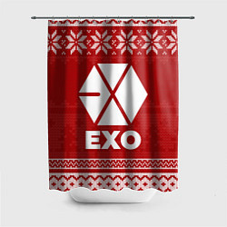 Шторка для душа Новогодний Exo, цвет: 3D-принт