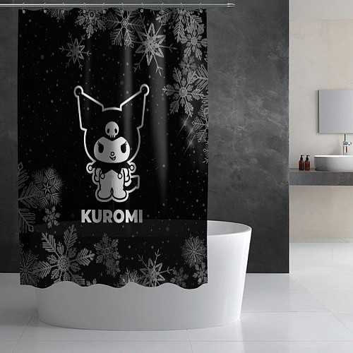 Шторка для ванной Снежный Kuromi / 3D-принт – фото 2