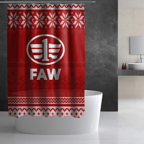 Шторка для ванной Новогодний FAW / 3D-принт – фото 2