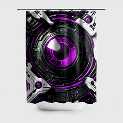 Шторка для душа Фиолетовая сфера киберпанк, цвет: 3D-принт