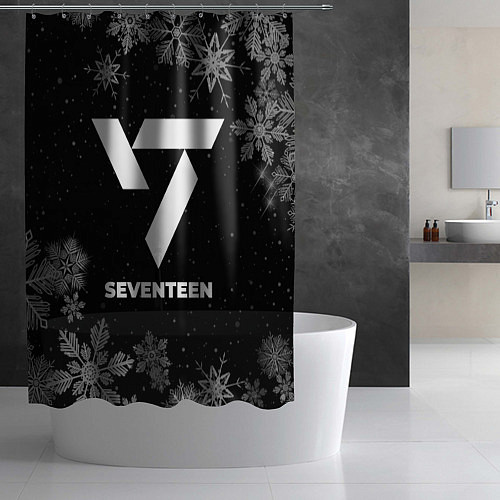Шторка для ванной Снежный Seventeen / 3D-принт – фото 2
