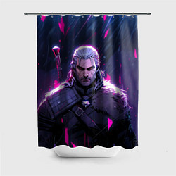 Шторка для душа Geralt - neon rain, цвет: 3D-принт