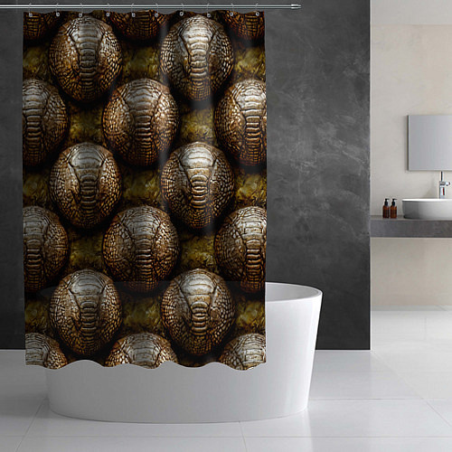 Шторка для ванной Броненосцы / 3D-принт – фото 2