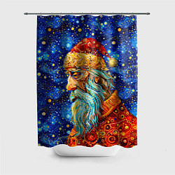 Шторка для душа Santa Claus: pop-art-brut-nouveau pointillism, цвет: 3D-принт