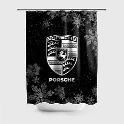 Шторка для душа Снежный Porsche, цвет: 3D-принт