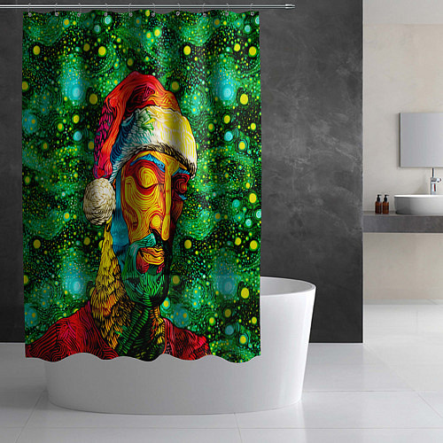 Шторка для ванной Ded Moroz: pop-art-brut-nouveau pointillism / 3D-принт – фото 2