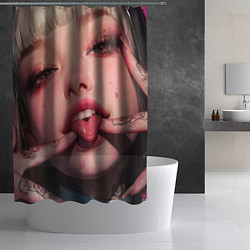 Шторка для душа Девочка с распальцовкой, цвет: 3D-принт — фото 2