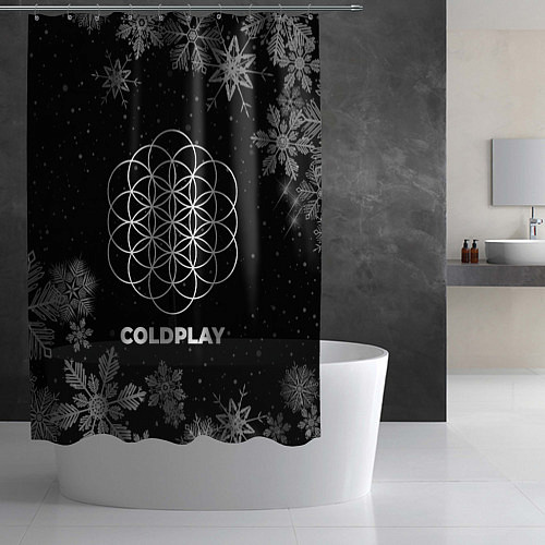 Шторка для ванной Снежный Coldplay / 3D-принт – фото 2