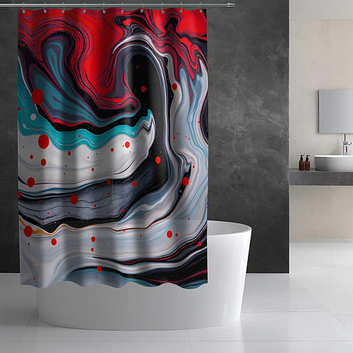 Шторка для ванной Флюид арт абстракция / 3D-принт – фото 2