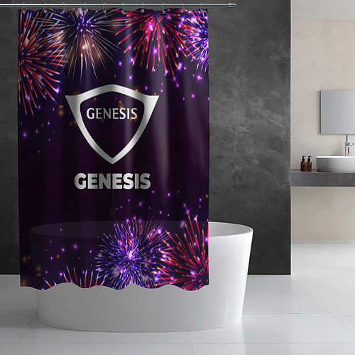 Шторка для ванной Праздничный Genesis / 3D-принт – фото 2