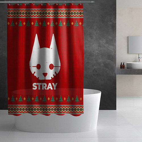 Шторка для ванной Stray new year / 3D-принт – фото 2