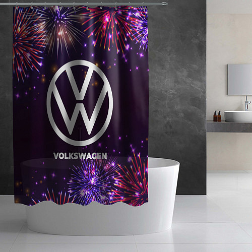 Шторка для ванной Праздничный Volkswagen / 3D-принт – фото 2