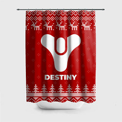 Шторка для душа Новогодний Destiny с оленями, цвет: 3D-принт