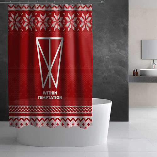 Шторка для ванной Новогодний Within Temptation / 3D-принт – фото 2