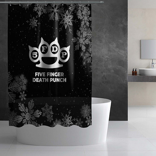 Шторка для ванной Снежный Five Finger Death Punch / 3D-принт – фото 2