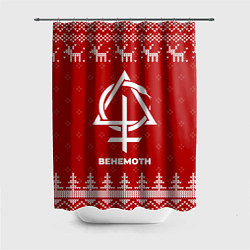 Шторка для душа Новогодний Behemoth с оленями, цвет: 3D-принт