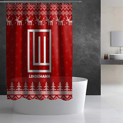 Шторка для душа Новогодний Lindemann с оленями, цвет: 3D-принт — фото 2