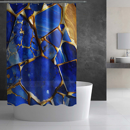 Шторка для ванной A gold mineral in a blue stone / 3D-принт – фото 2