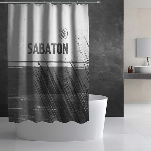 Шторка для ванной Sabaton - white gradient посередине / 3D-принт – фото 2