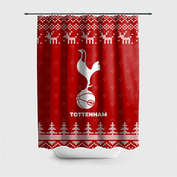 Шторка для душа Новогодний Tottenham с оленями, цвет: 3D-принт