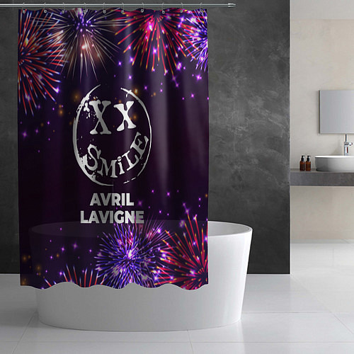 Шторка для ванной Праздничный Avril Lavigne / 3D-принт – фото 2