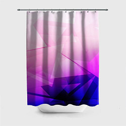 Шторка для душа Неоновая геометрия осколки, цвет: 3D-принт